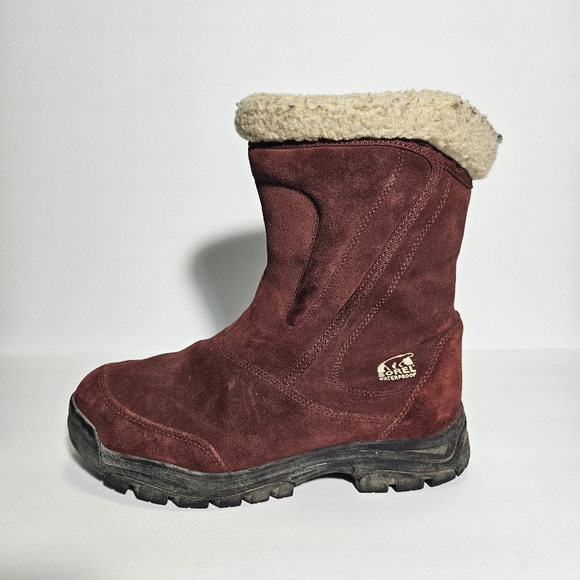 Sorel Burnt Orange Suede Side Zip Insulated Waterfall Winter Boots - Picture 2 of 9